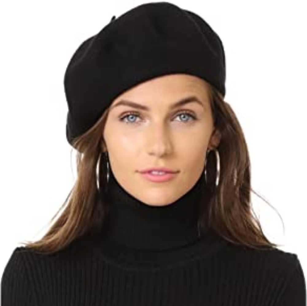 Black Wool Beret